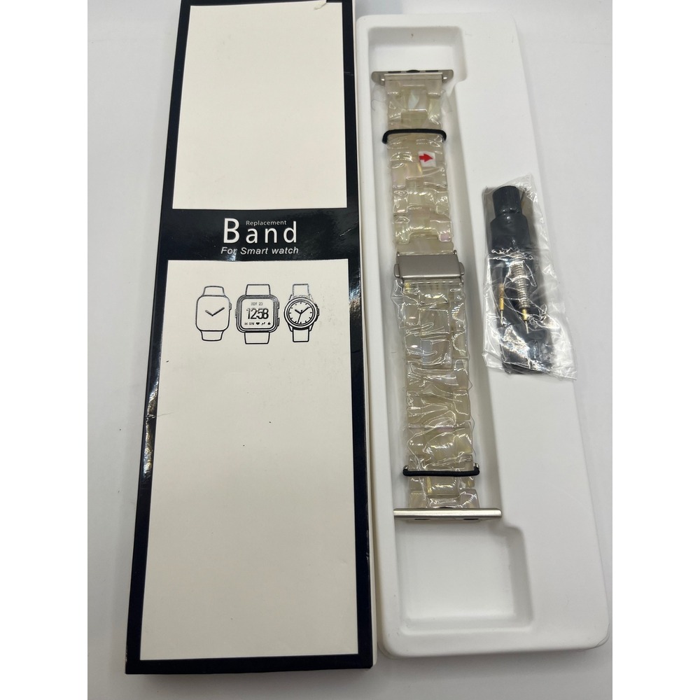 Replacement‎ Band For Smart Watch Resin Clear Tortoise Style Wristband
